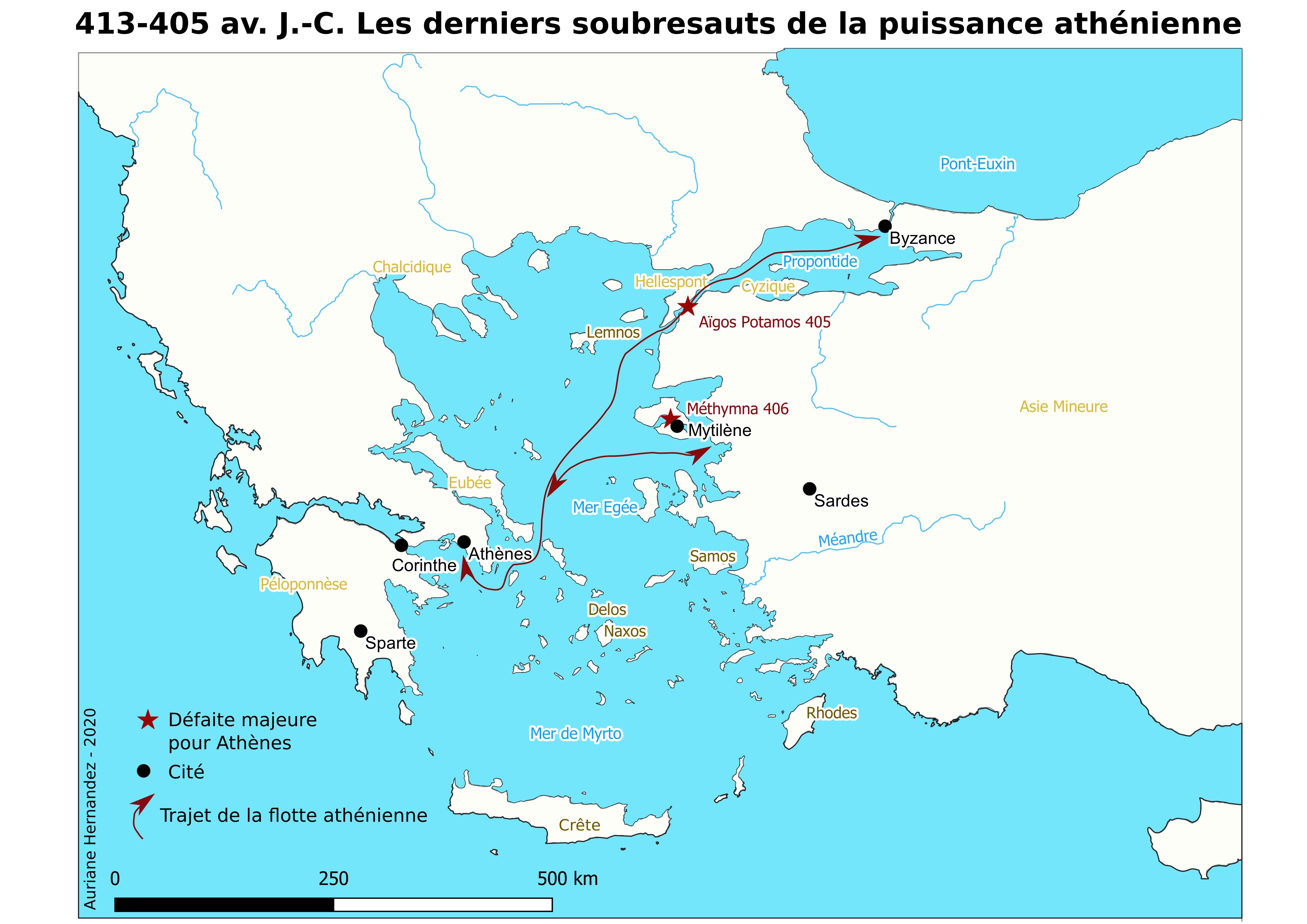 Carte 1 - Les derniers soubresauts de la puissance athénienne