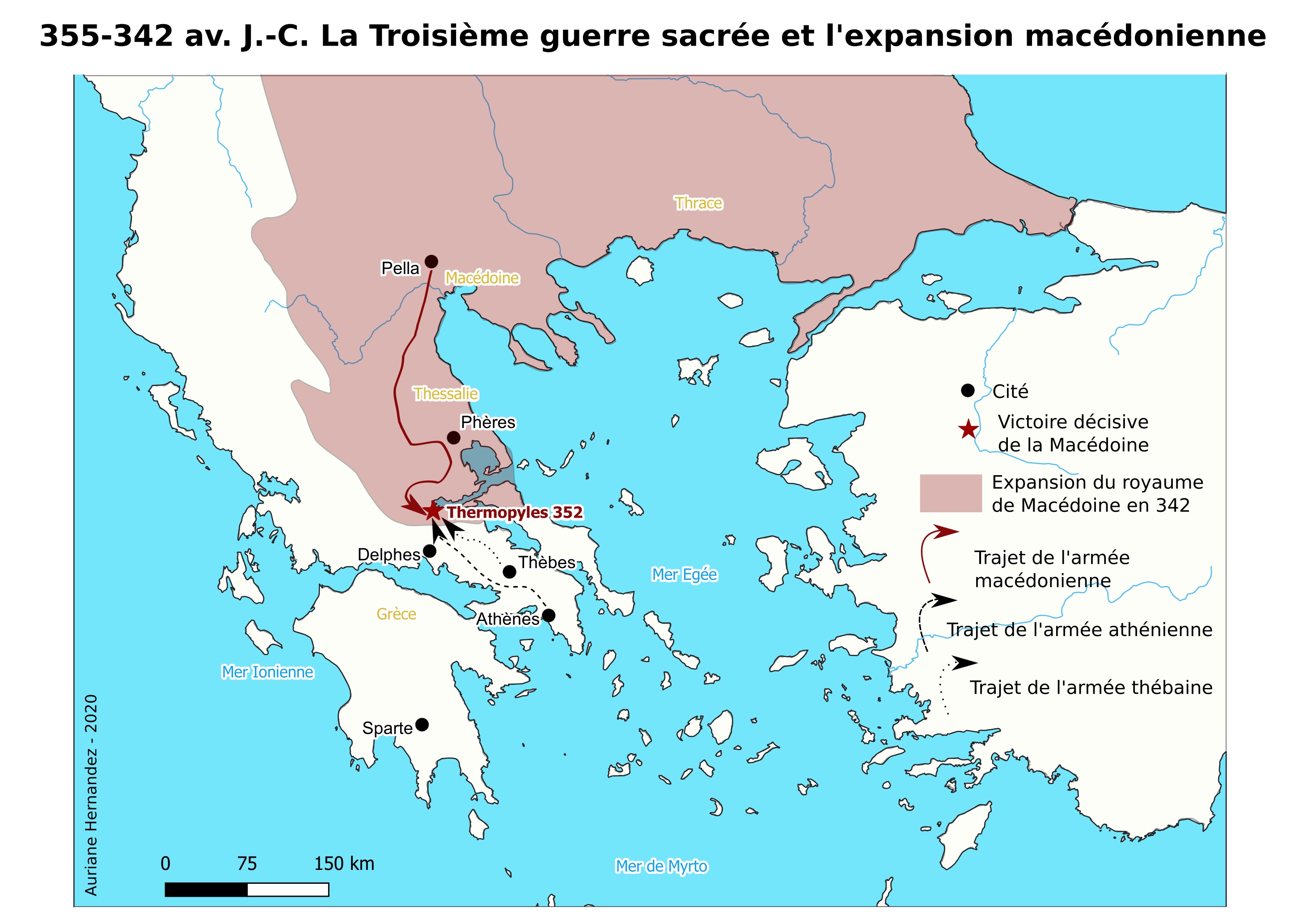 Carte 6 - La Troisième guerre sacrée et l'expansion macédonienne