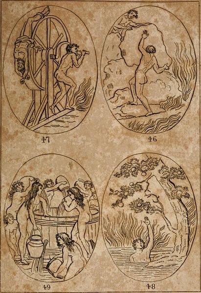 4 mythes illustrés - Sisyphe, Tantale, Les danaïdes, Ixion