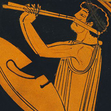 Joueur de flûte vers 450 av. J.C.