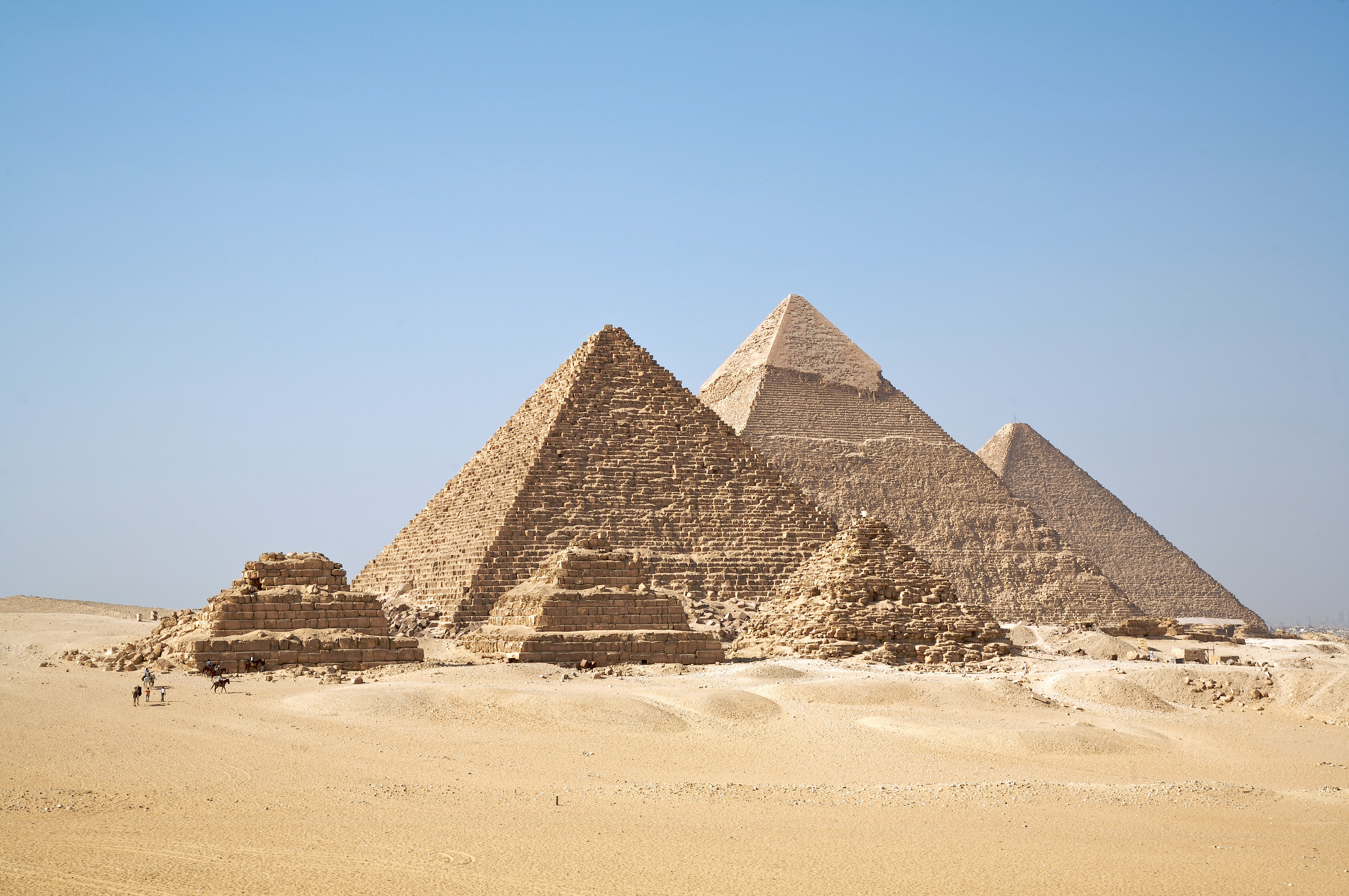 Photographie des pyramides de Gizeh