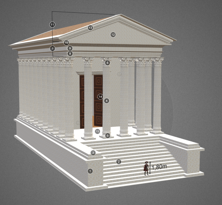 Nîmes temple reconstitution virtuelle
