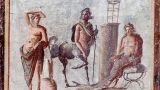 Esculape, Apollon et Chiron, fresque pompéienne