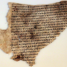 Papyrus grec du Ve siècle ap. J.-C., retrouvé dans le Fayoum (Égypte), reproduisant la Mélanippe enchaînée d’Euripide (une tragédie dont il ne reste aujourd’hui que des fragments), Musée égyptien de Berlin.