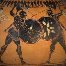 Achille et Memnon. Vase à figures noires. Attique - détail. 530-520 av. J.-C. © The Metropolitan Museum of Art