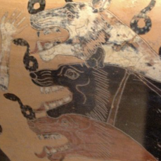 Héraclès et Cerbère - Vase à figures noires - Vignette