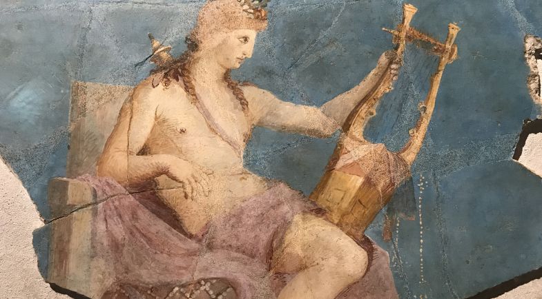 Apollon citharède, Fresque de l'époque augustéenne provenant du Palatin, Musée du Palatin, Rome. © Annie Collognat