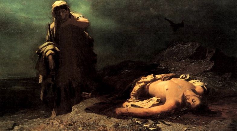 Antigone se préparant à enterrer le cadavre de son frère Polynice