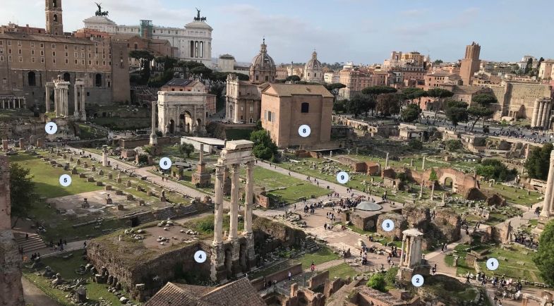 Rome Forum Romanum photo avec repérage des principaux lieux